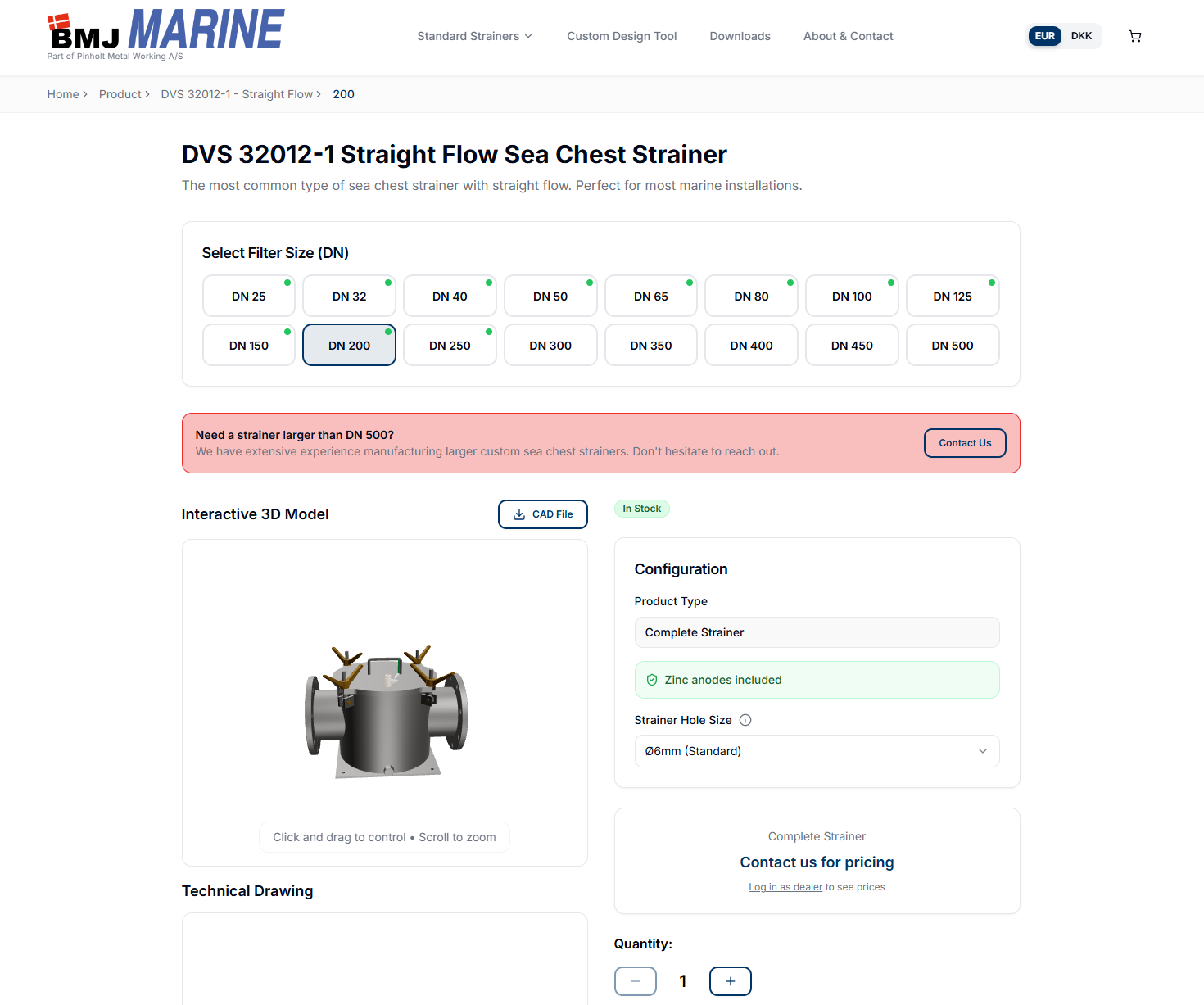 Sea chest strainer webshop